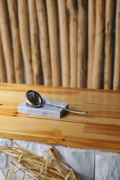 Mermer Kaşıklık Dekoratif Doğaltaş Kirli Kaşıklık Kepçelik Kaşık Standı - 5