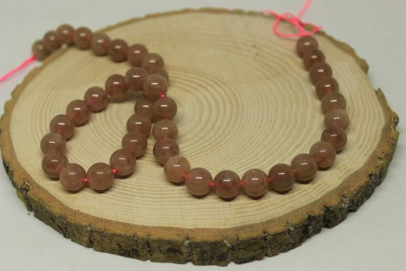 Çilek Kuvars Taşı 10mm/3 adet - Resim 4