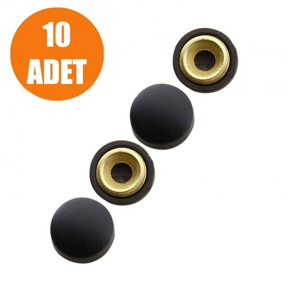 Vida Kapağı Kapatıcı 20 mm Mat Siyah Vida Tapası Tıpası (10 ADET)