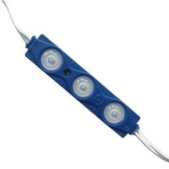 12 Volt 2,4 Watt Üç Mercekli Mavi Işık 200'lü Modül Led
