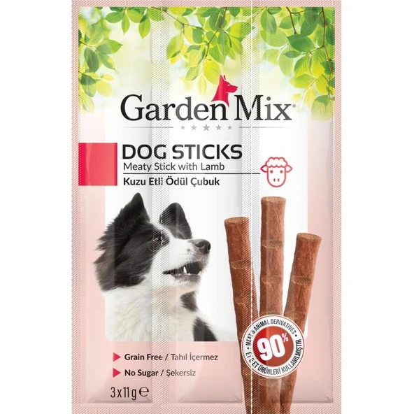 Gardenmix Kuzu Etli Köpek Stick Ödül 3*11gr ürün görseli