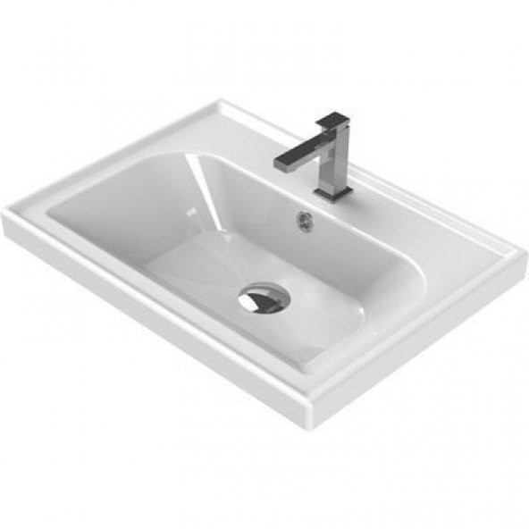 Turkuaz Cerastyle Frame Etajer Uyumlu Damlalıklı Lavabo  60x45 cm - 2