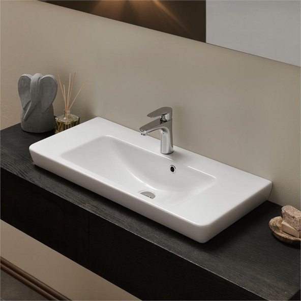 Turkuaz Cerastyle Porto Etajer Uyumlu Lavabo 65 38 cm - 3