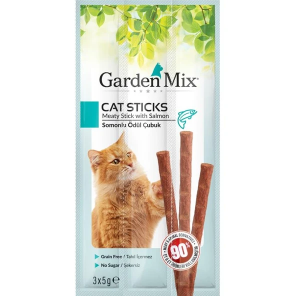 Gardenmix Somonlu Kedi Stick Ödül 3*5gr ürün görseli