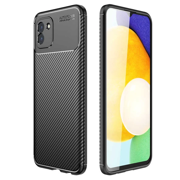 Galaxy A03 Kılıf Zore Negro Karbon Tasarım Silikon Kılıf