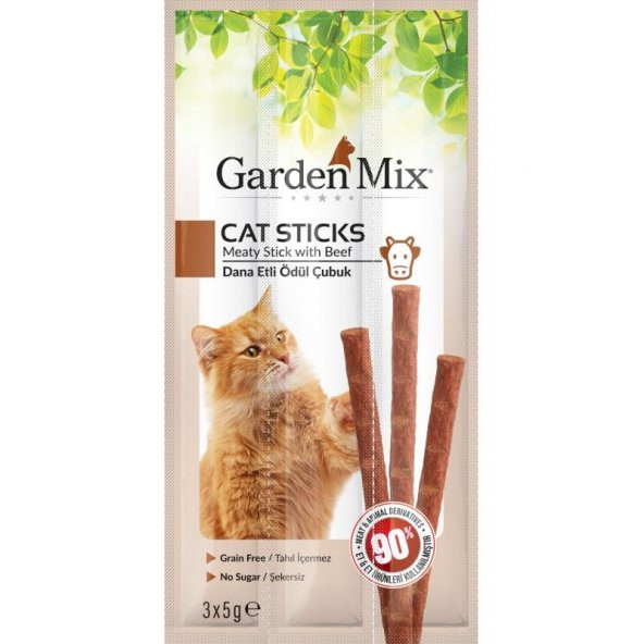 Gardenmix Dana Etli Kedi Stick Ödül 3*5Gr