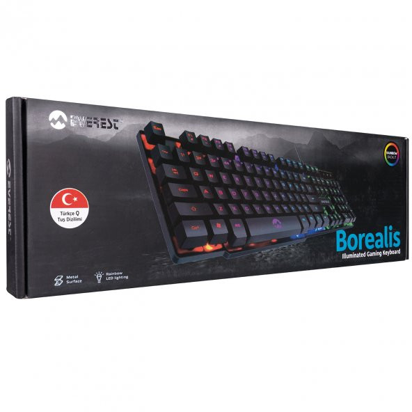 Everest Kb-188 Borealis Siyah Usb Gökkuşağı Aydınlatmalı Q Gaming Oyuncu Klavyesi - 6
