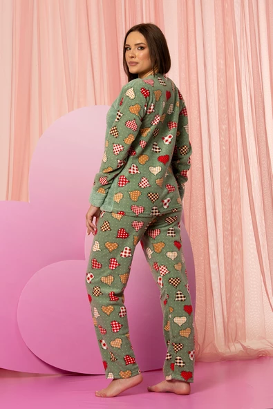 Nisanca Kışlık Kadın Polar Pijama Takımı - Yılbaşı Pijaması - 7