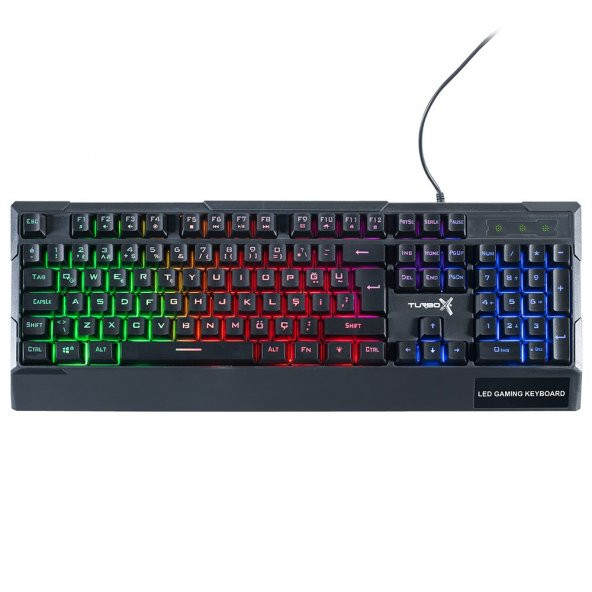 Turbox Paddock TR-K115 USB Kablolu Rainbow Gaming Standart Q Rainbow Aydınlatma Klavye