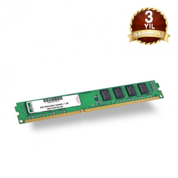 Ramtech 8gb DDR3 1333Mhz INTEL ve AMD İşlemcilere Uyumlu Masaüstü Ram 1.5w