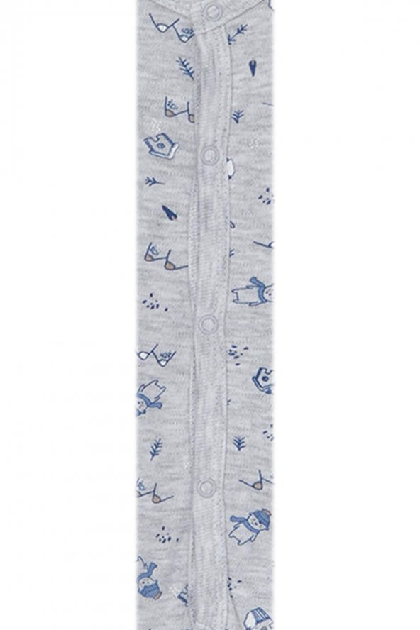 Andywawa Erkek Bebek Gri Desenli Tulum Takımı Romper Set AC22148Rep - 4