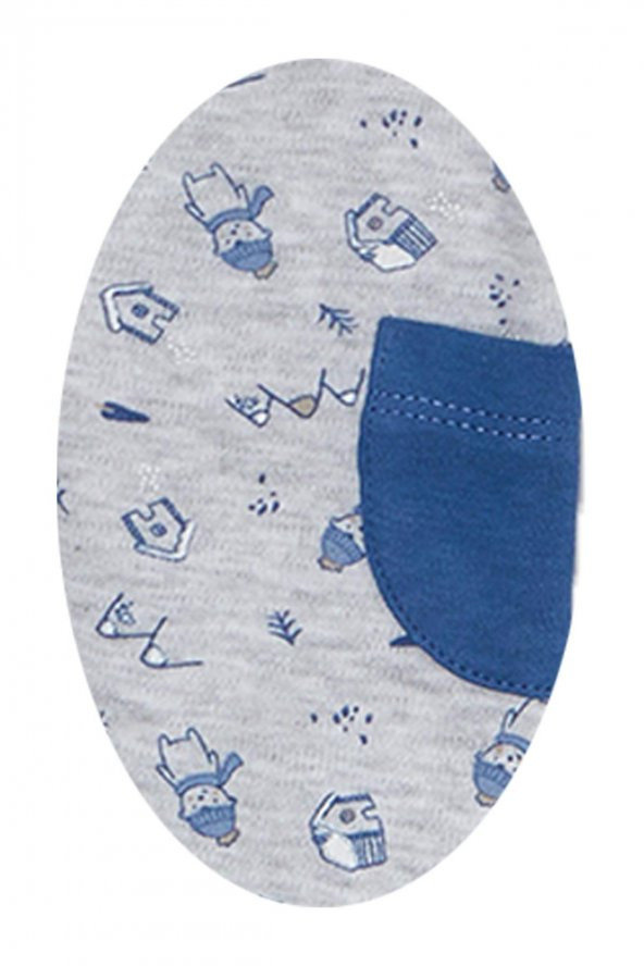 Andywawa Erkek Bebek Gri Desenli Tulum Takımı Romper Set AC22148Rep - 5