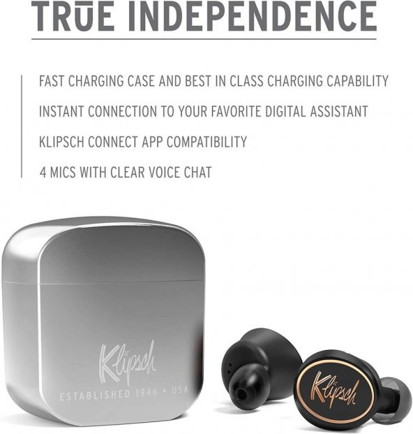 Klipsch T5 True Wireless Kulakiçi Kulaklık Gümüş - 2