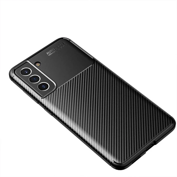 Galaxy S21 FE Kılıf Zore Negro Karbon Tasarım Silikon Kılıf - Resim 6