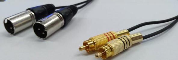 2x XLR Erkek to 2x RCA Gold Erkek Kablo 1.5 Metre