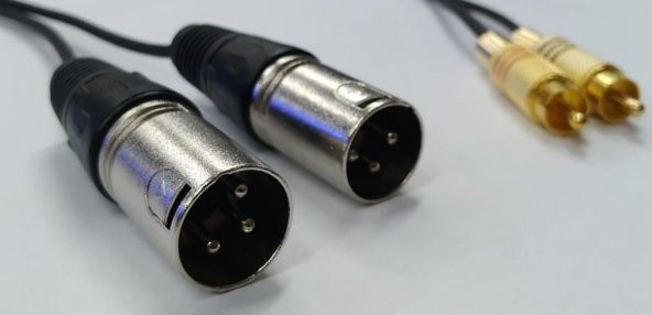 2x XLR Erkek to 2x RCA Gold Erkek Kablo 1.5 Metre - 2