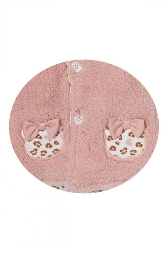 Andywawa Kız Bebek Leopar Desenli Pembe Yumuşak Mont AC22078Rep - 2