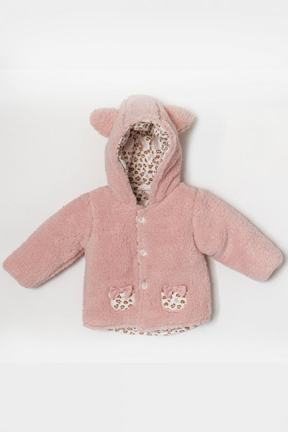 Andywawa Kız Bebek Leopar Desenli Pembe Yumuşak Mont AC22078Rep - 4