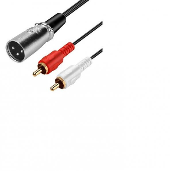 XLR Erkek to 2x RCA Erkek Kablo 1.5 Metre