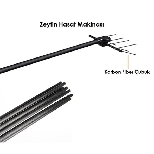 Elia - Olivpower - Taral - Sak 934 Zeytin Hasat Makinası Karbon Fiber Çubuk - 5 mm 10 Adet - 5