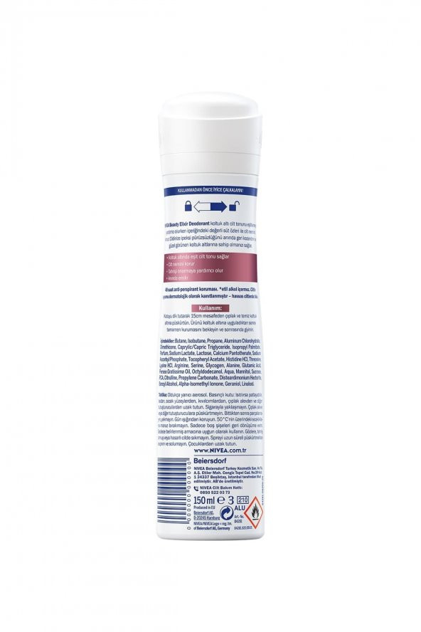 Nivea Deo 150 ml Kadın Beauty Elixir Sensitive Flower,48 Saat Anti-perspirant Koruma - Resim 3