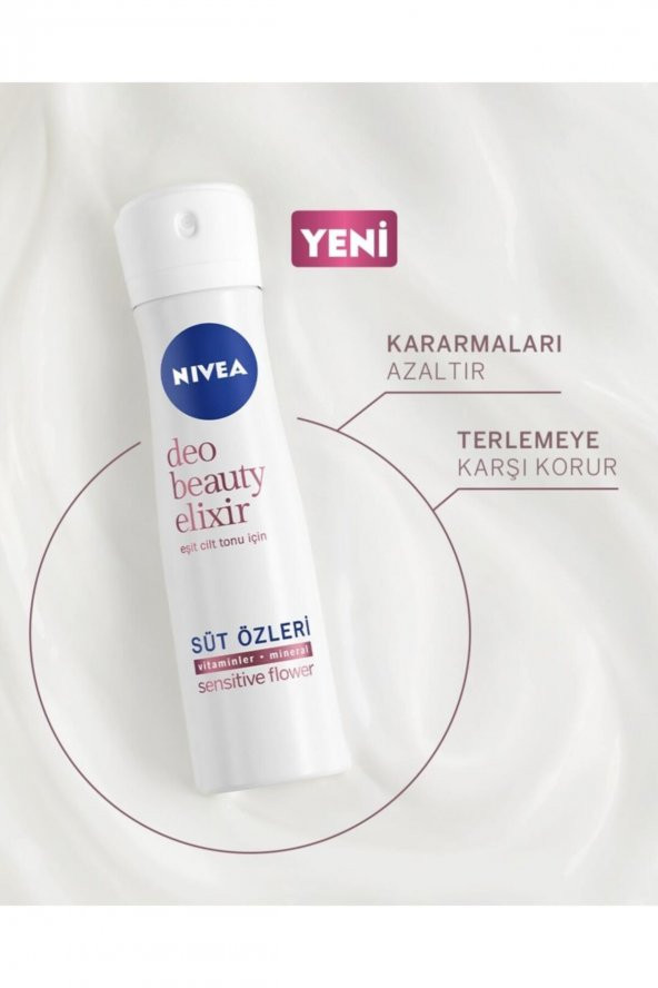 Nivea Deo 150 ml Kadın Beauty Elixir Sensitive Flower,48 Saat Anti-perspirant Koruma - Resim 5