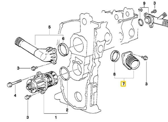BMW E34 VE E36 M43 MOTOR WENDER SU FLANŞI 11531247122 - Resim 2