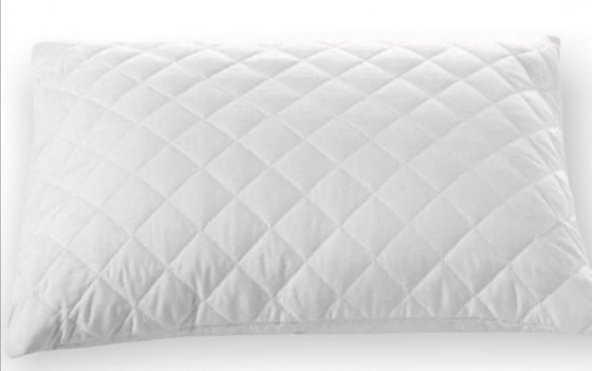 Kapitoneli Sıvı Geçirmez Yastık Alezi Yastık Koruyucu Yastık Kılıfı  Pamuklu Beyaz50x70 Cm Ebatında - 2