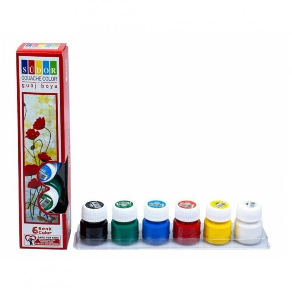 Guaj Boya 6 Renk x 20 ml 1 Paket Guaj Boyası Seti 6 lı - 2