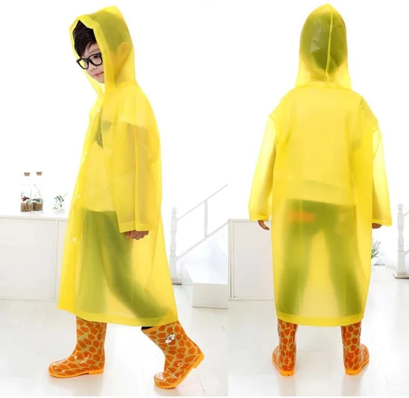 Eva Bordo Pratik Trend Çocuk Yağmurluğu Unisex 8- 12 Yaş Sarı Standart - 3