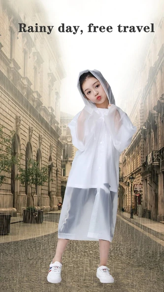 Eva Bordo Pratik Trend Çocuk Yağmurluğu Unisex 8- 12 Yaş Siyah Standart - 9