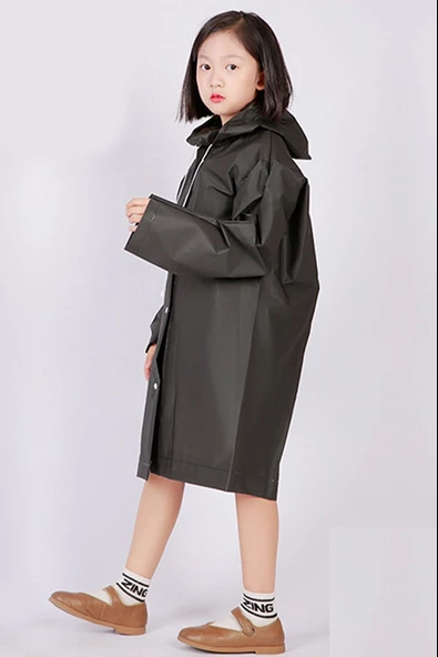 Eva Bordo Pratik Trend Çocuk Yağmurluğu Unisex 8- 12 Yaş  Siyah Standart - 3