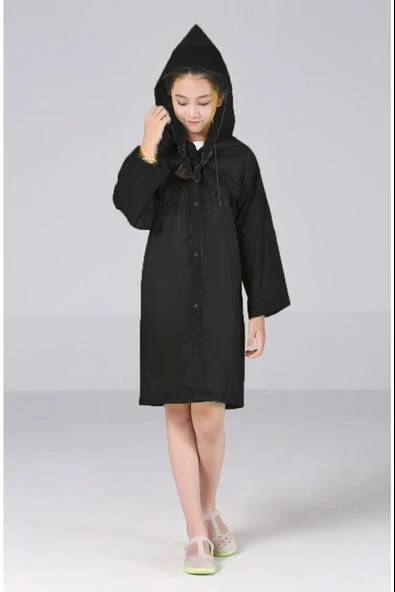 Eva Bordo Pratik Trend Çocuk Yağmurluğu Unisex 8- 12 Yaş  Bordo Standart - Resim 10