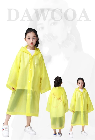 Eva Bordo Pratik Trend Çocuk Yağmurluğu Unisex 8- 12 Yaş Sarı Standart - 5