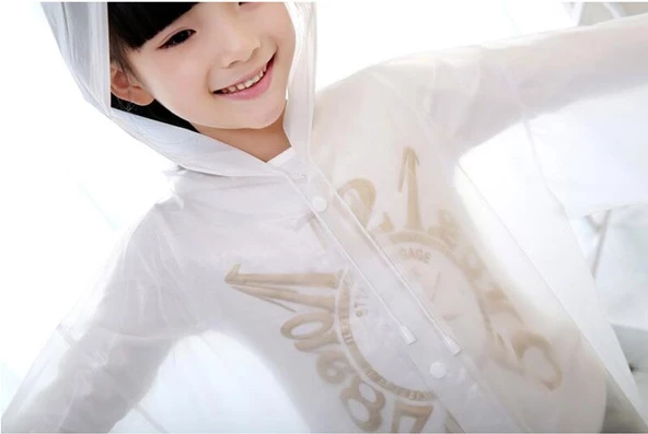 Eva Bordo Pratik Trend Çocuk Yağmurluğu Unisex 8- 12 Yaş Beyaz Standart - 5