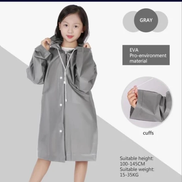 Eva Bordo Pratik Trend Çocuk Yağmurluğu Unisex 8- 12 Yaş  Bordo Standart - Resim 9