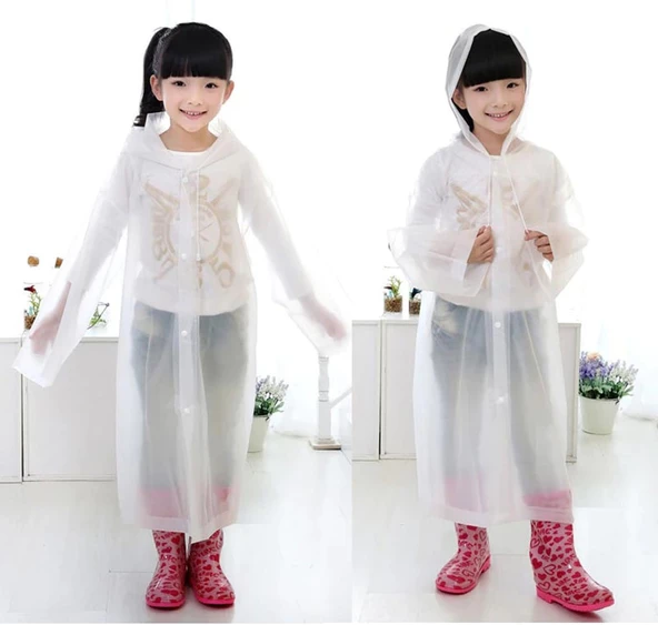 Eva Bordo Pratik Trend Çocuk Yağmurluğu Unisex 8- 12 Yaş Beyaz Standart - 3