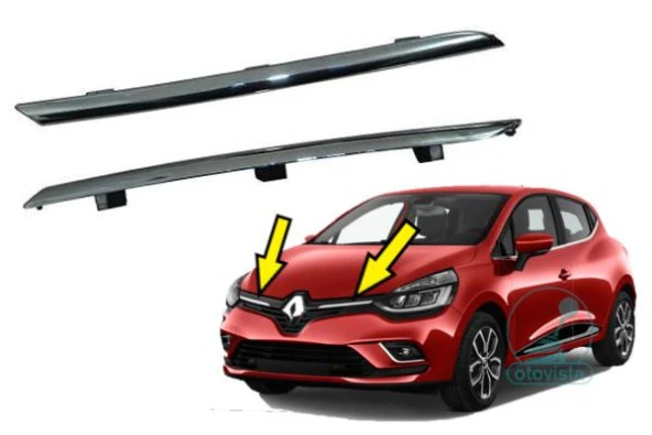 Renault Clio 4 Ön Panjur Çitası Takım (Parlak Nikelaj)