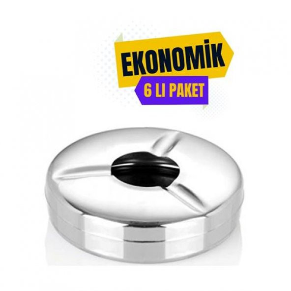 TransForMacion 6 Adet Kapaklı Paslanmaz Metal Küllük - 2
