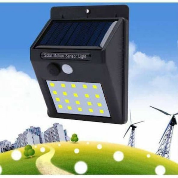 Hareket Sensörlü PIR 20 LED Solar Enerji Su Geçirmez Duvar Lamba - 3