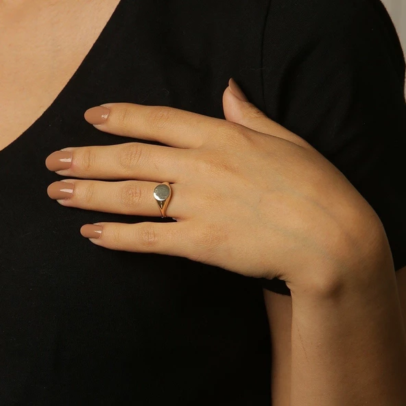 Parlak Yuvarlak Gold Yüzük ürün görseli 1