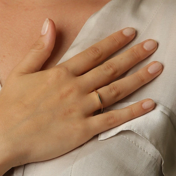 Gold Minimal Parlak Yüzük ürün görseli 1