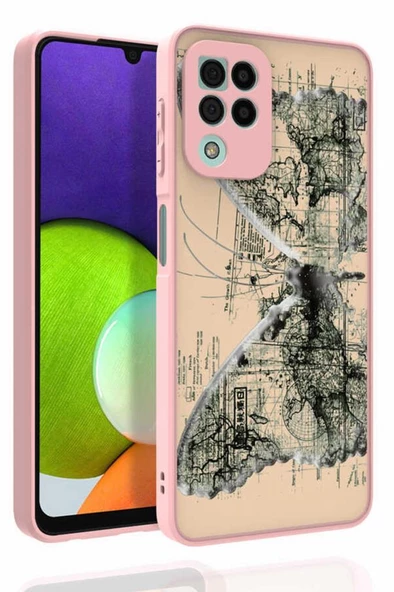 Galaxy M32 Kılıf Desenli Kamera Korumalı Nora Silikon Kapak - 6