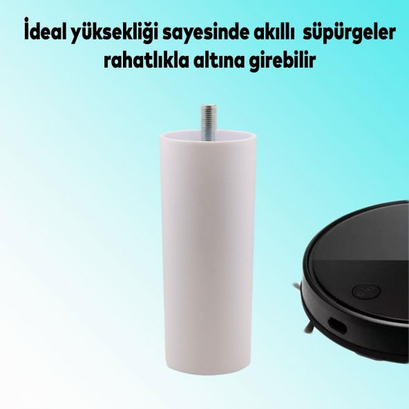 Gizli Mobilya Kanepe Sehpa TV Ünitesi Koltuk Orta Destek Ayağı 12 cm Beyaz Baza Ayak - 2