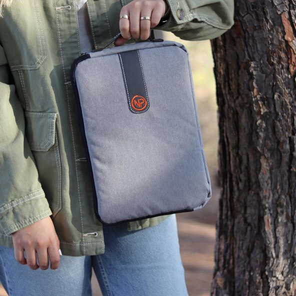 NPO Ace 13" Notebook & Tablet Kılıfı/Çantası-Açık Gri - 8
