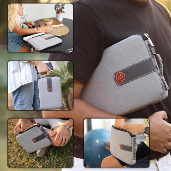NPO Ace Mini 10" Apple Ipad, Lenovo, Huawei, Samsung Uyumlu Tablet Kılıfı/Çantası-Açık Gri - 6