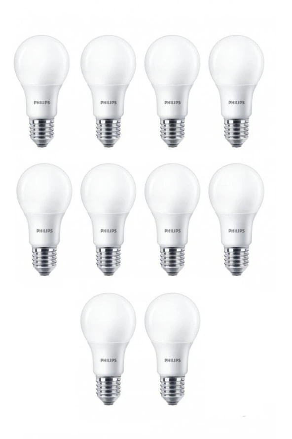 Philips 8W (60W) Led Ampul Sarı 2700K (10 Adet) Tasarruflu Lamba