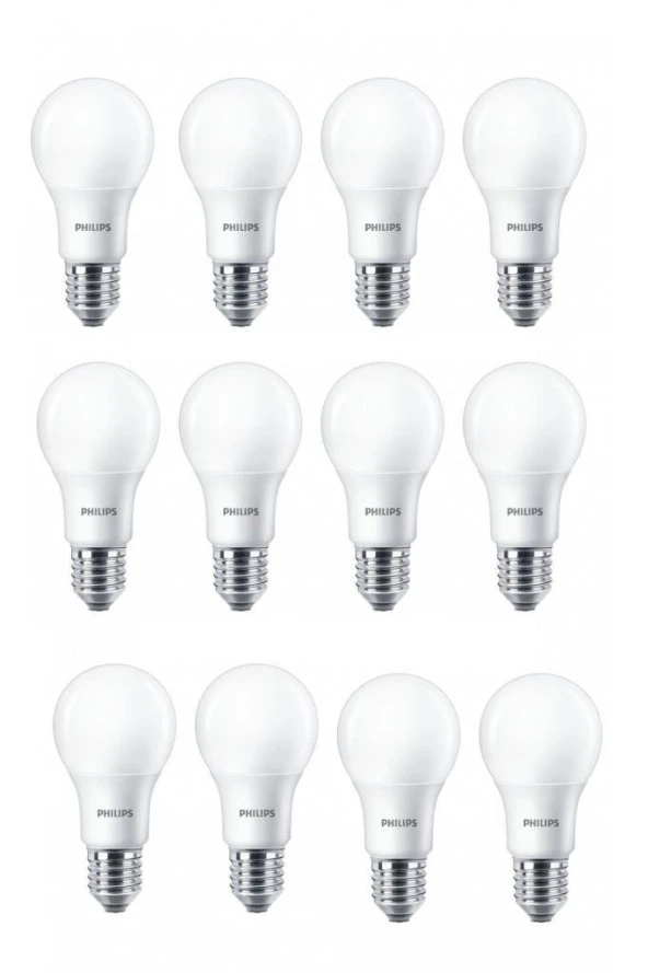 Philips 8W (60W) Led Ampul Sarı 2700K (12 Adet) Tasarruflu Lamba ürün görseli