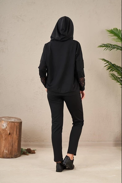 Pjs 23573 Kadın Kapüşonlu Eşofman Takım - 3