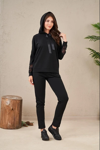 Pjs 23573 Kadın Kapüşonlu Eşofman Takım - 2